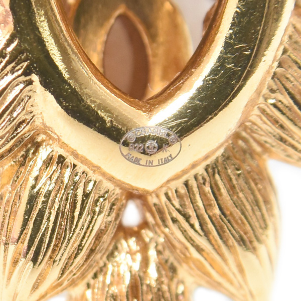 シャネル ピアス レディース ココマーク リーフモチーフピアス クリアストーン フープ メタル B22 CHANEL 中古