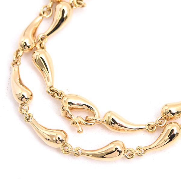 ティファニー ブレスレット レディース ティアドロップ ブレスレット イエローゴールド TIFFANY 750YG 中古