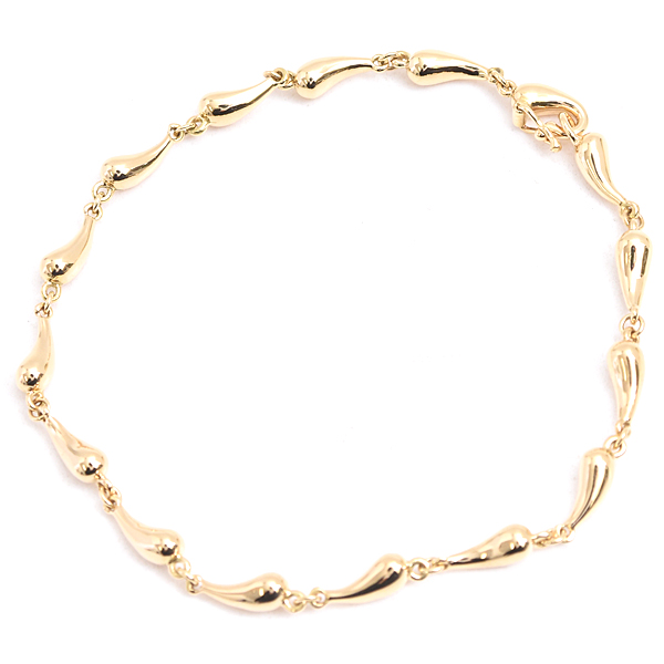 ティファニー ブレスレット レディース ティアドロップ ブレスレット イエローゴールド TIFFANY 750YG 中古