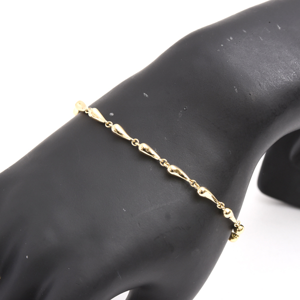 ティファニー ブレスレット レディース ティアドロップ ブレスレット イエローゴールド TIFFANY 750YG 中古