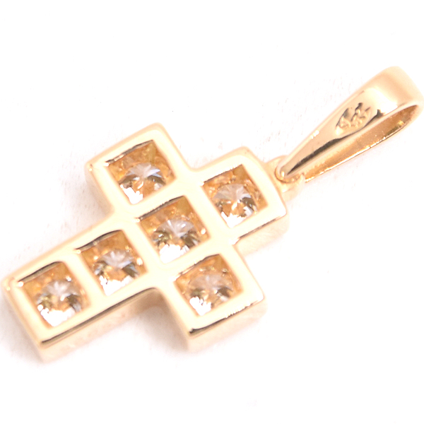 カルティエ ペンダント レディース スモールクロス ダイヤモンド ペンダント イエローゴールド Cartier 750YG 中古