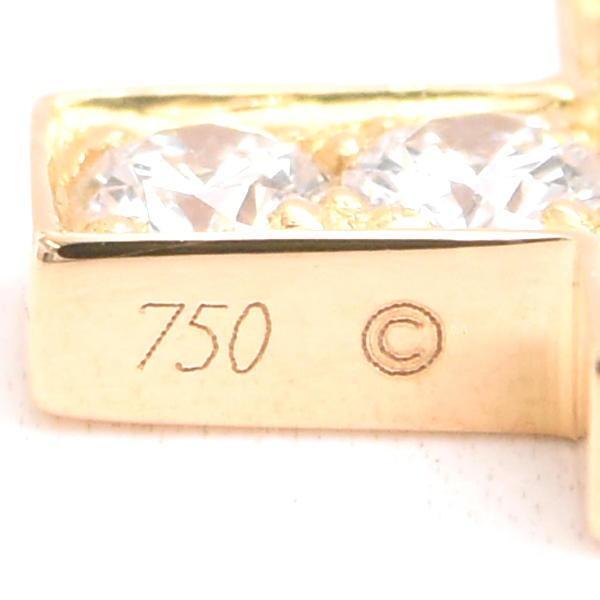 カルティエ ペンダント レディース スモールクロス ダイヤモンド ペンダント イエローゴールド Cartier 750YG 中古