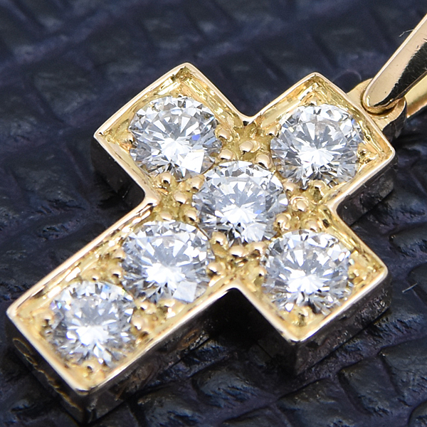 カルティエ ペンダント レディース スモールクロス ダイヤモンド ペンダント イエローゴールド Cartier 750YG 中古