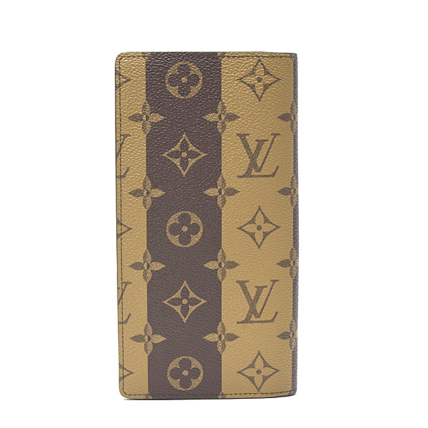 ルイヴィトン 財布 レディース メンズ モノグラムストライプ ポルトフォイユブラザ 長財布 NIGOコラボ Louis Vuitton M81008 中古