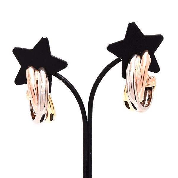 カルティエ ピアス レディース トリニティ 3連 フープ ゴールド 750YG×WG×PG Cartier 中古