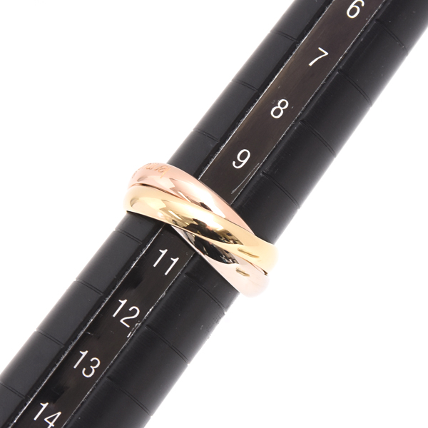 カルティエ 指輪 レディース トリニティ リング 3.3mm幅 50号 ゴールド Cartier 750YG×WG×PG 中古