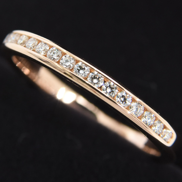 ティファニー 指輪 レディース チャネルセッティング ハーフエタニティ ダイヤ リング 11.5号 ゴールド TIFFANY 750YG 中古