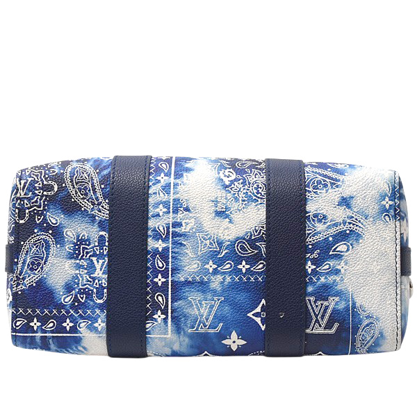 ルイヴィトン バッグ メンズ モノグラムバンダナ シティキーポル ショルダーバッグ ブルー Louis Vuitton M20555 中古