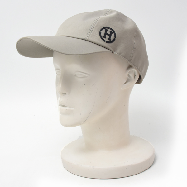 エルメス 帽子 メンズ マイルス Hサークル キャップ コットン サイズ60 クリーニング済み ベージュ HERMES 中古