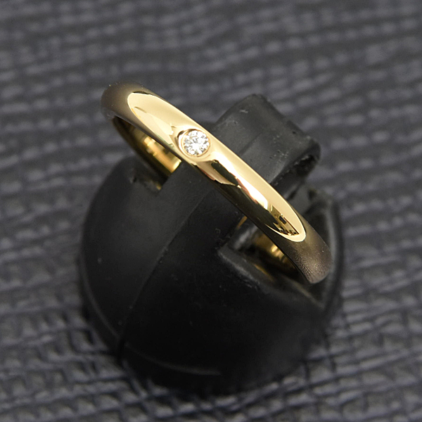 ティファニー 指輪 レディース ウェディング 1P ダイヤモンド リング 13号 イエローゴールド 750YG TIFFANY&Co 中古