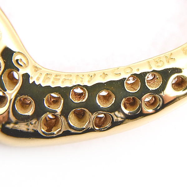 ティファニー ネックレス  レディース オープンハート ダイヤモンド ペンダント イエローゴールド 750YG TIFFANY 中古