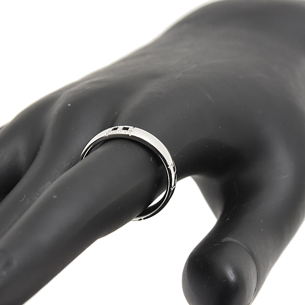 エルメス 指輪 レディース メンズ ダイヤ エヴァー ヘラクレス リング 刻印53 実測12.5号程 幅3.5mm ホワイトゴールド 750WG HERMES 中古