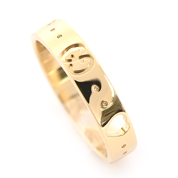 グッチ 指輪 レディース アイコン アモール リング 13号 実寸12.5号 イエローゴールド 750YG GUCCI 中古