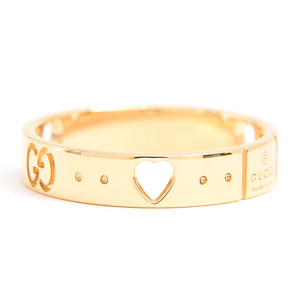 グッチ 指輪 レディース アイコン アモール リング 13号 実寸12.5号 イエローゴールド 750YG GUCCI 中古