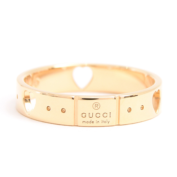 グッチ 指輪 レディース アイコン アモール リング 13号 実寸12.5号 イエローゴールド 750YG GUCCI 中古