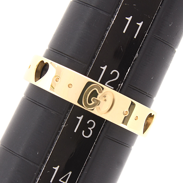 グッチ 指輪 レディース アイコン アモール リング 13号 実寸12.5号 イエローゴールド 750YG GUCCI 中古