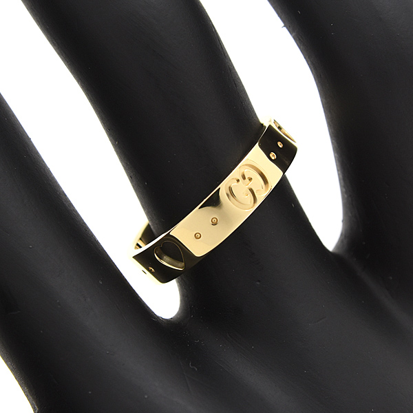 グッチ 指輪 レディース アイコン アモール リング 13号 実寸12.5号 イエローゴールド 750YG GUCCI 中古