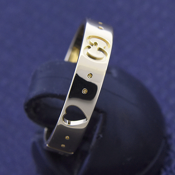 グッチ 指輪 レディース アイコン アモール リング 13号 実寸12.5号 イエローゴールド 750YG GUCCI 中古