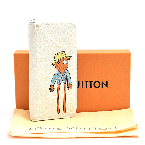 ルイヴィトン 財布 メンズ ジッピーウォレット ヴェルティカル LVフレンド トリヨンレザー オフホワイト M80337 Louis Vuitton 中古