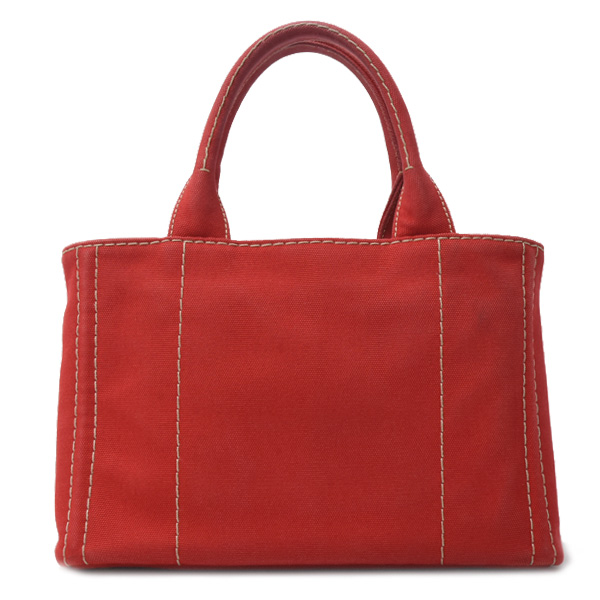 プラダ バッグ レディース カナパトート ハンドバッグ デニム レッド PRADA 中古