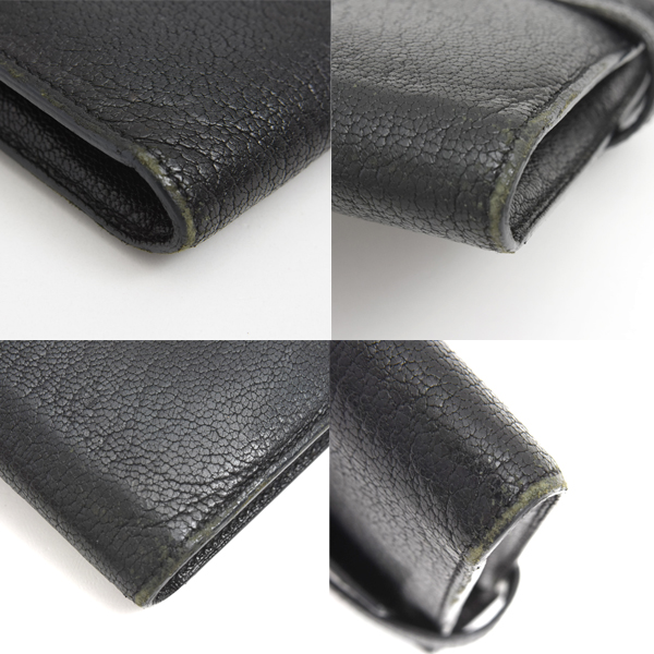 エルメス 財布 レディース ケリーウォレット ロング 長財布 ヴォーエプソン □L刻印 シルバー金具 ブラック HERMES 中古
