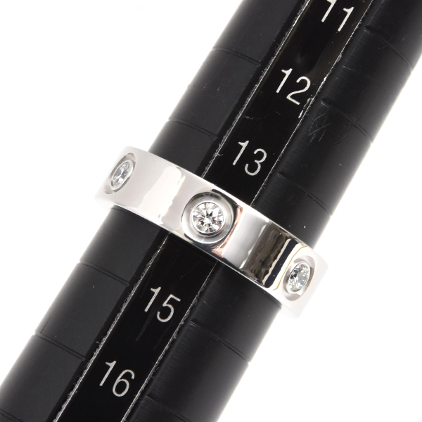 カルティエ 指輪 レディース ラブリング フルダイヤモンド 54号 ホワイトゴールド Cartier 750WG 中古