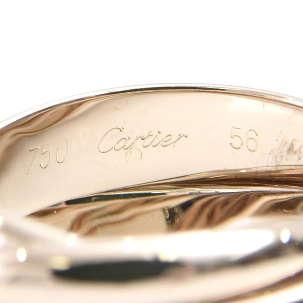 カルティエ 指輪 レディース トリニティ 3連 リング 1998年 56号 ホワイトゴールド Cartier 750WG 中古