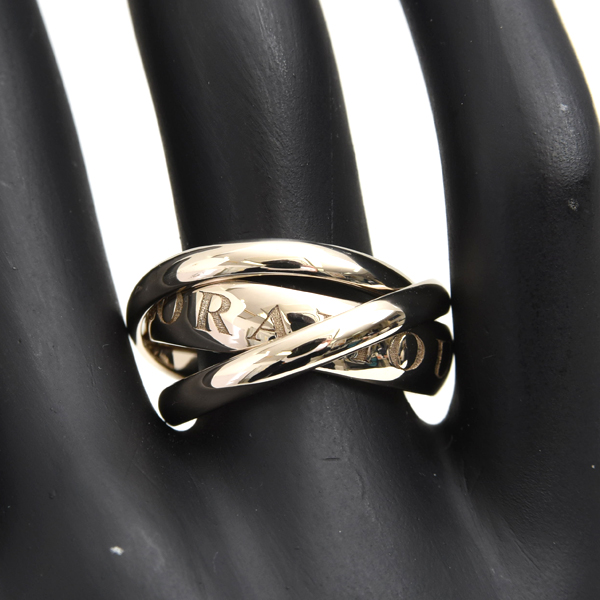 カルティエ 指輪 レディース トリニティ 3連 リング 1998年 56号 ホワイトゴールド Cartier 750WG 中古