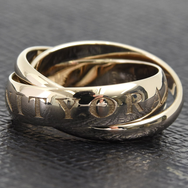 カルティエ 指輪 レディース トリニティ 3連 リング 1998年 56号 ホワイトゴールド Cartier 750WG 中古