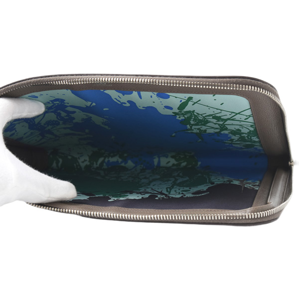 エルメス バッグ レディース メンズ ジップタブレット 思いがけない馬 X刻印 ヴォーエプソン グレー系 HERMES 中古