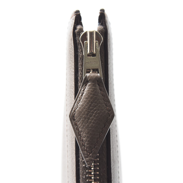 エルメス バッグ レディース メンズ ジップタブレット 思いがけない馬 X刻印 ヴォーエプソン グレー系 HERMES 中古