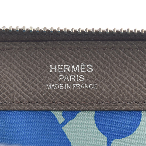 エルメス バッグ レディース メンズ ジップタブレット 思いがけない馬 X刻印 ヴォーエプソン グレー系 HERMES 中古