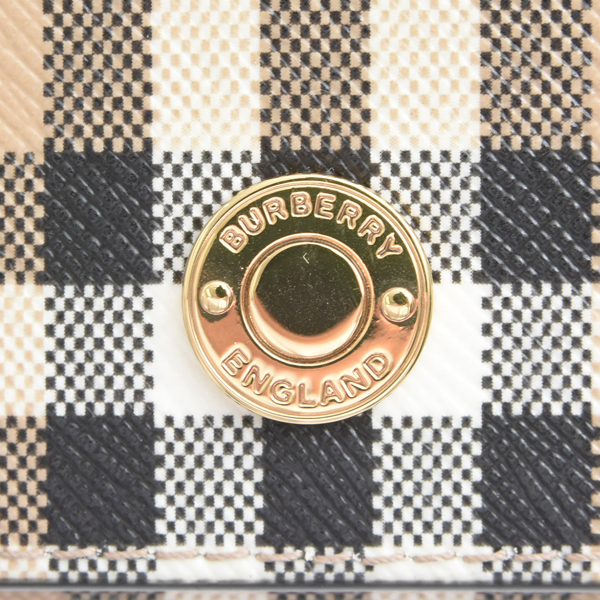 バーバリー 財布 レディース  三つ折り コンパクトウォレット ノバチェック PVC レザー ベース ブラック 805470 BURBERRY 中古