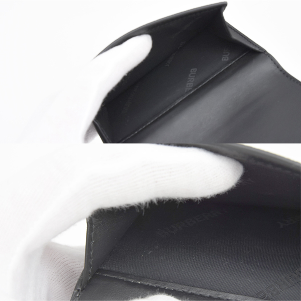 バーバリー 財布 レディース  三つ折り コンパクトウォレット ノバチェック PVC レザー ベース ブラック 805470 BURBERRY 中古