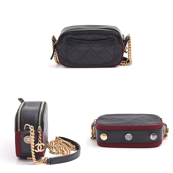 シャネル バッグ レディース マトラッセ チェーンショルダー カーフ ブラック CHANEL 中古