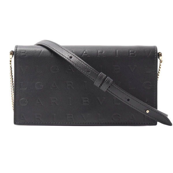 ブルガリ バッグ レディース インフィニートゥムチェーンウォレット 2WAY レザー ブラック BVLGARI 291748 中古