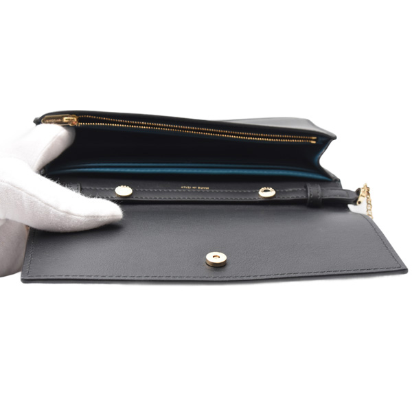 ブルガリ バッグ レディース インフィニートゥムチェーンウォレット 2WAY レザー ブラック BVLGARI 291748 中古