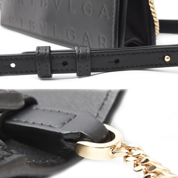 ブルガリ バッグ レディース インフィニートゥムチェーンウォレット 2WAY レザー ブラック BVLGARI 291748 中古