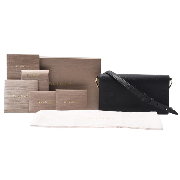 ブルガリ バッグ レディース インフィニートゥムチェーンウォレット 2WAY レザー ブラック BVLGARI 291748 中古