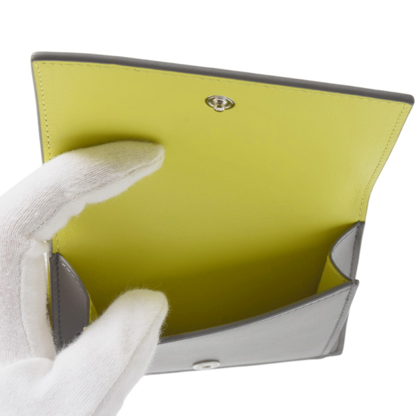 ロエベ 財布 レディース トライフォールド ウォレット クマ Suna Fujitaコラボ レザー グレー LOEWE 中古