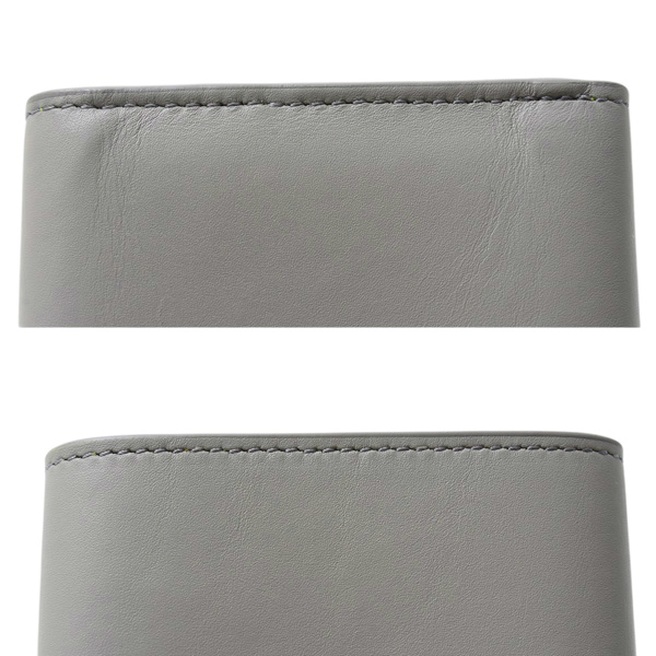 ロエベ 財布 レディース トライフォールド ウォレット クマ Suna Fujitaコラボ レザー グレー LOEWE 中古