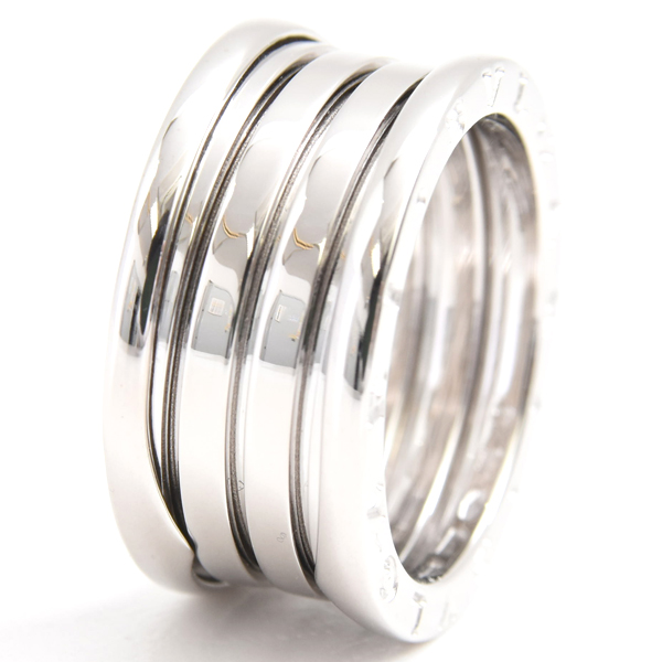 ブルガリ 指輪 メンズ ビー ゼロワン B-ZERO1 リング 60号 ホワイトゴールド BVLGARI 750WG 中古