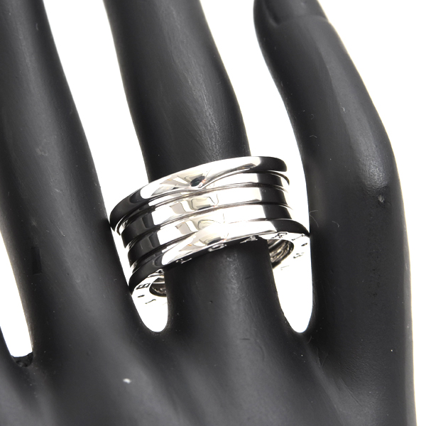 ブルガリ 指輪 メンズ ビー ゼロワン B-ZERO1 リング 60号 ホワイトゴールド BVLGARI 750WG 中古