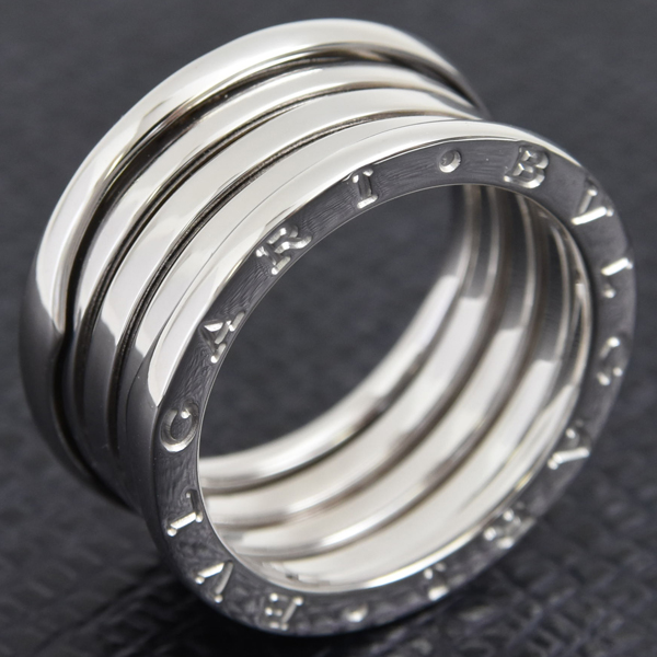 ブルガリ 指輪 メンズ ビー ゼロワン B-ZERO1 リング 60号 ホワイトゴールド BVLGARI 750WG 中古
