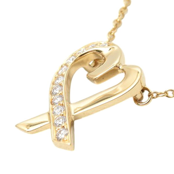 ティファニー ネックレス レディース パロマピカソ ラビングハート ダイヤモンドネックレス イエローゴールド 750YG TIFFANY 中古