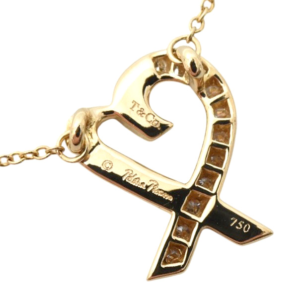 ティファニー ネックレス レディース パロマピカソ ラビングハート ダイヤモンドネックレス イエローゴールド 750YG TIFFANY 中古