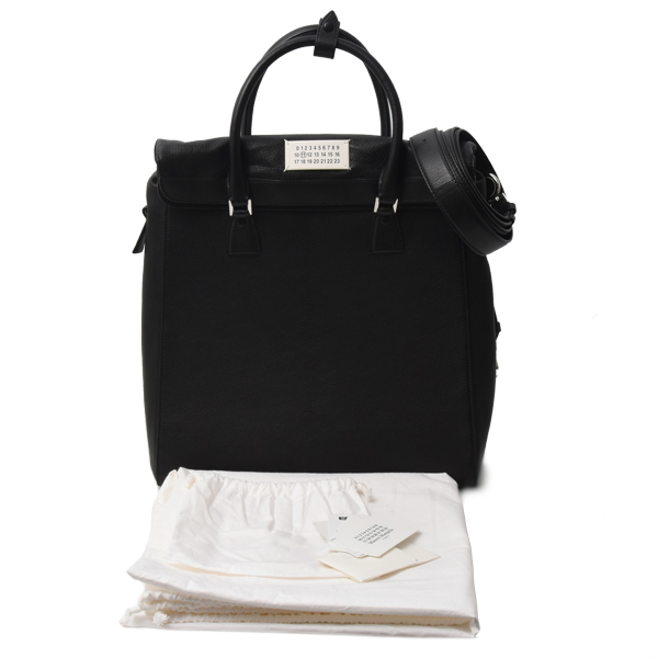 メゾンマルジェラ バッグ メンズ 5AC バーティカル ハンドバッグ ショルダーバッグ カーフ ブラック Maison Margiela 中古