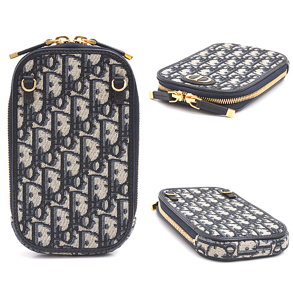クリスチャンディオール バッグ レディース 30モンテーニュ コーリン フォンホルダー オブリーク ネイビー Christian Dior S2114UTZQ 中古