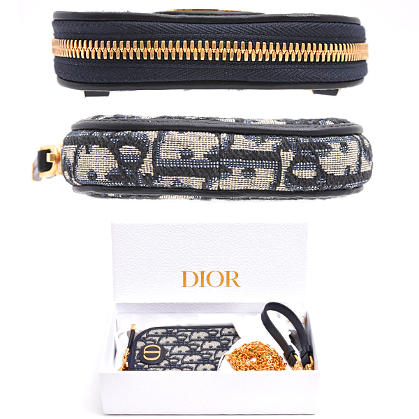 クリスチャンディオール バッグ レディース 30モンテーニュ コーリン フォンホルダー オブリーク ネイビー Christian Dior S2114UTZQ 中古