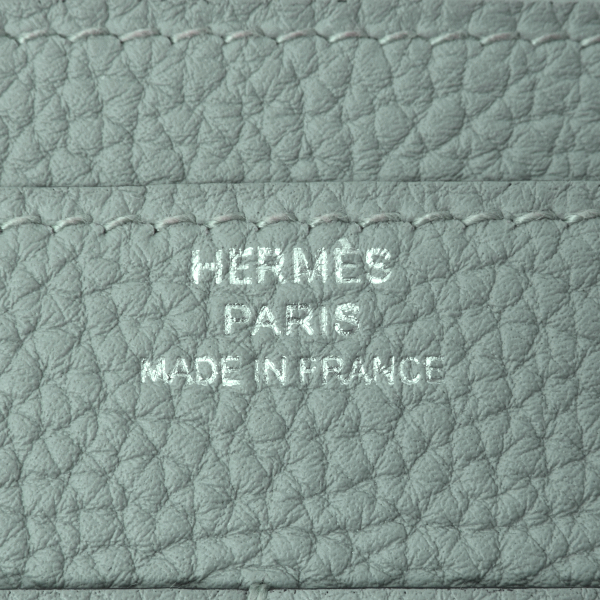 エルメス 財布 メンズ レディース ドゴンデュオ ドゴンGM トリヨンクレマンス X刻印 ライトグレー HERMES 中古